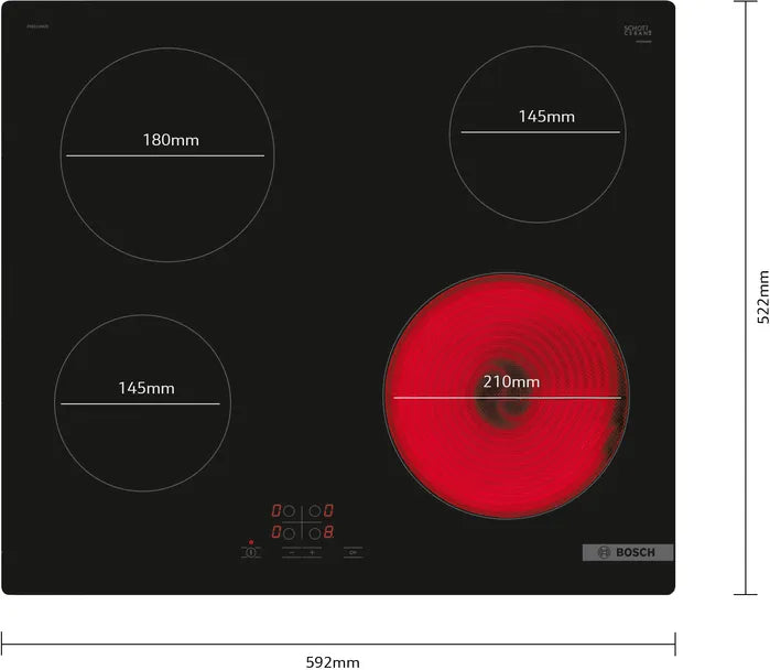 PKE611BA2E Series 4 Built-in Electric hob 60 x 60 cm Ceramic glass