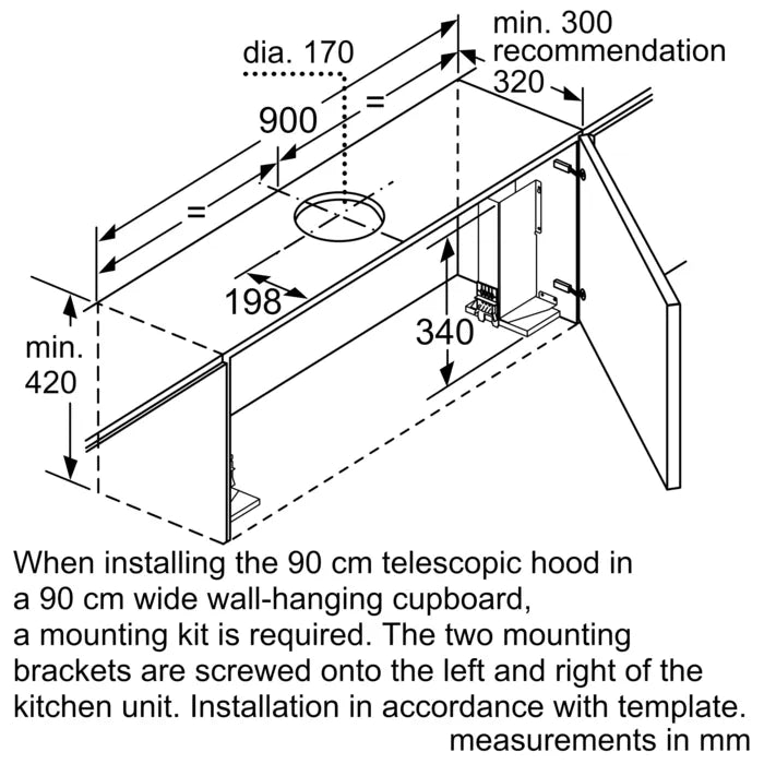DFS097A51B Series 4 Telescopic Hood 90 cm