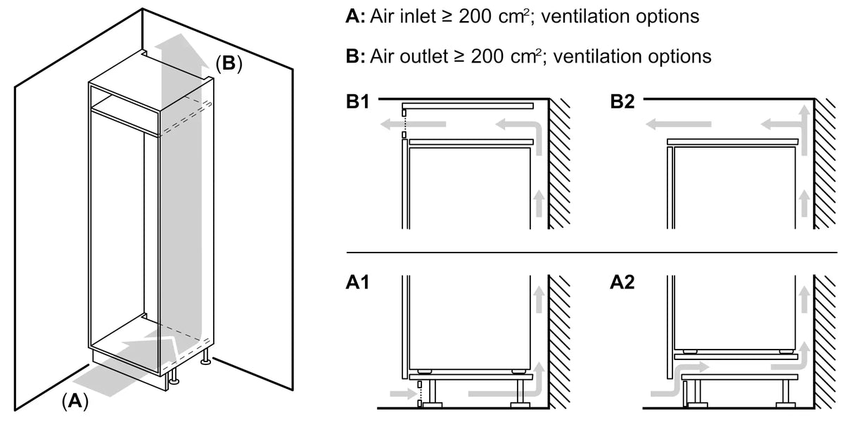 GIN81AEF0G Series 6 built-in freezer, 177.2 × 55.8 cm