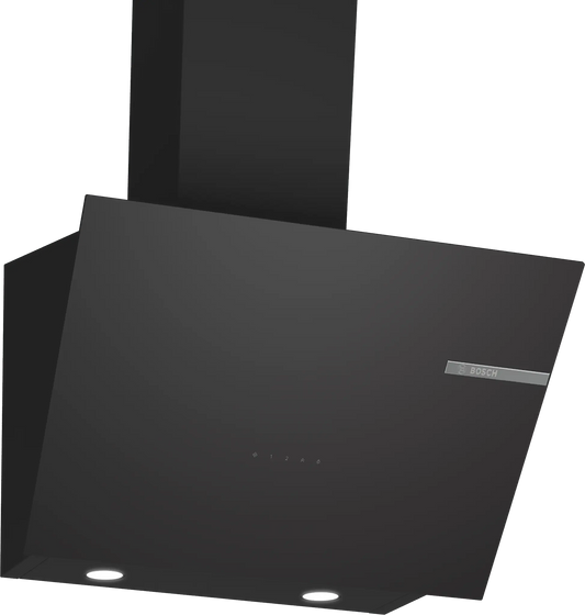 DWK66PJ60M Series 4 wall-mounted cooker hood 60 cm clear glass black printed, Black