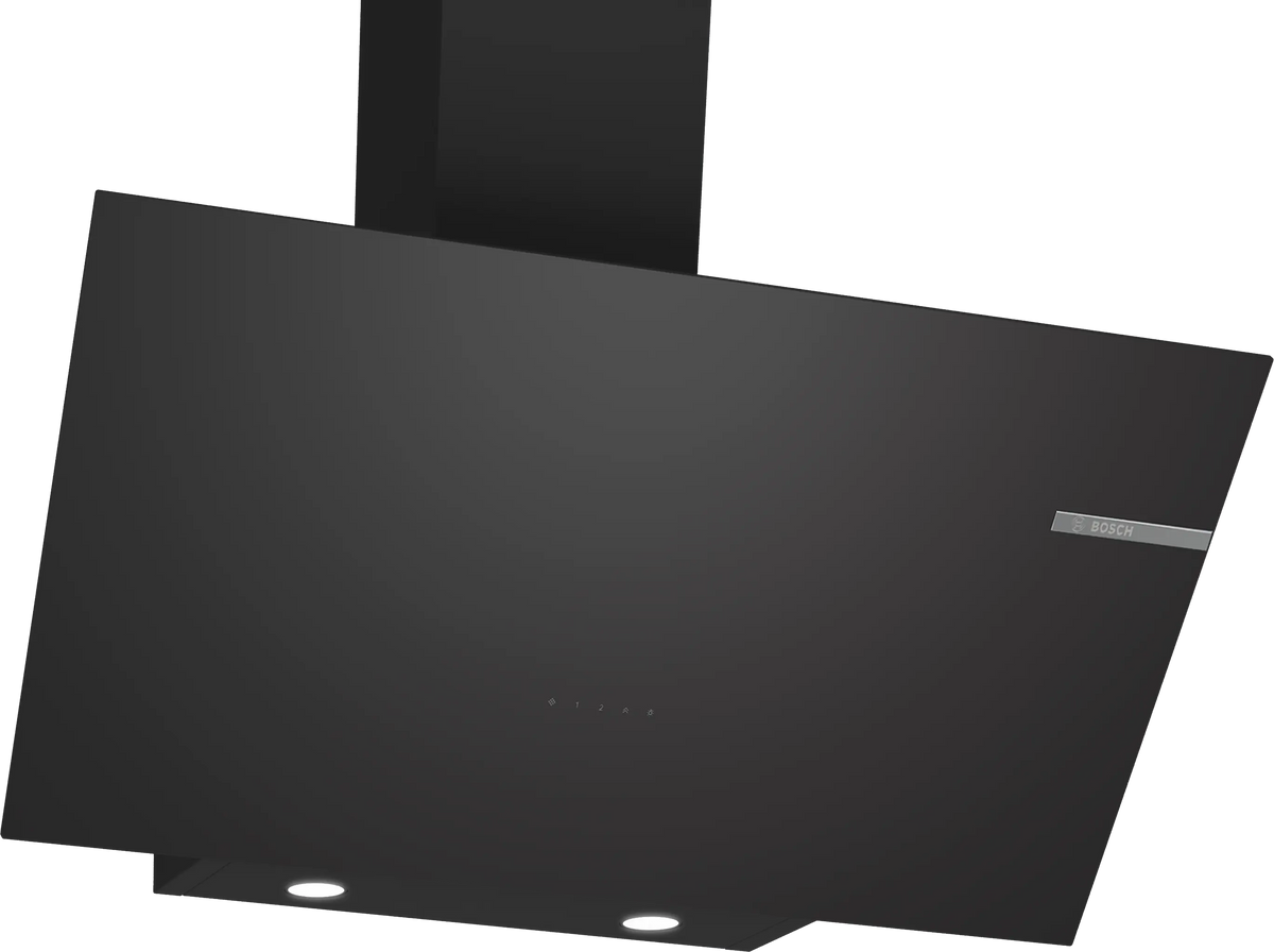 DWK96PJ60M Series 4 wall-mounted cooker hood 90 cm clear glass black printed, Black