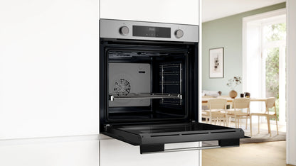 HUA634EROM Series 4 Built-in oven with added steam function 60 x 60 cm Stainless steel