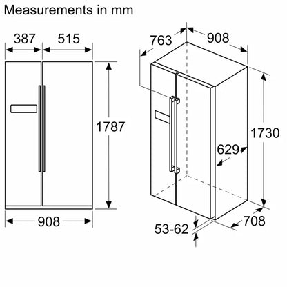 KAN93VIFPG Series 4, 573LTR Side-by-side Fridge/Freezer