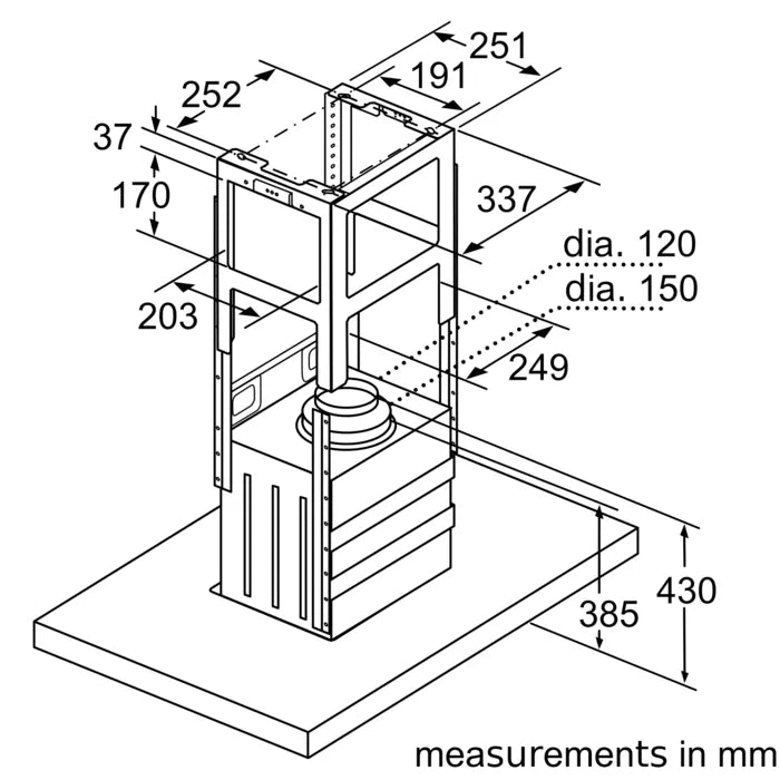 DIB971M50M Series 4 Island Hood 90 cm
