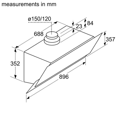 DWK96AJ60M Series 4 Inclined Hood 90 cm