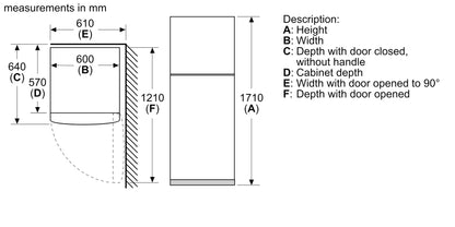 KDN30NLN25 Series 2, 286L Freestanding Fridge-Freezer